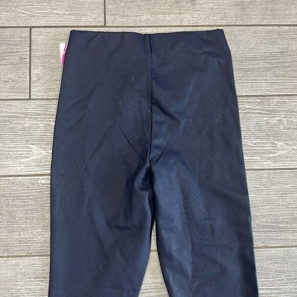 Good American Better Than Leather Leggings Navy Blue New! - Picture 5 of 7